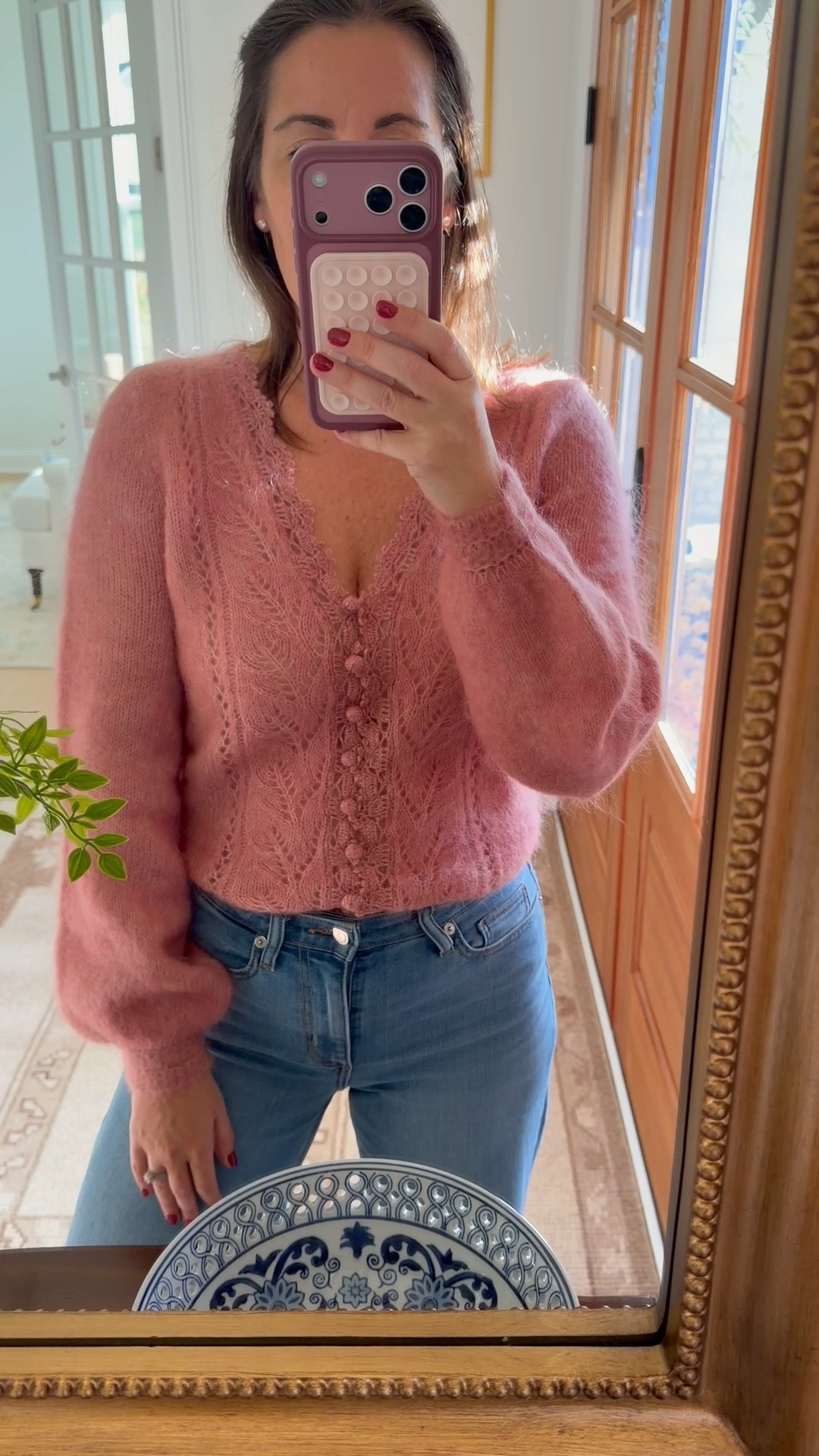 Wearing size small in the sweater and size 6 in the jeans (medium wash). I size up one in their denim for the waist!

#LTKFindsUnder50 #LTKStyleTip