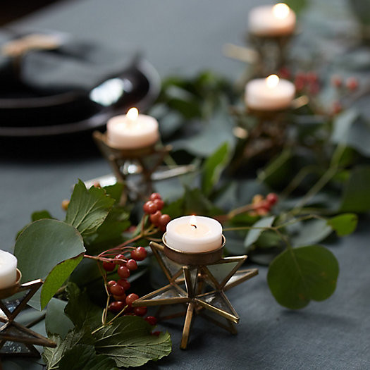 Brass Starburst Tealight Holders, Set of 12 | Terrain