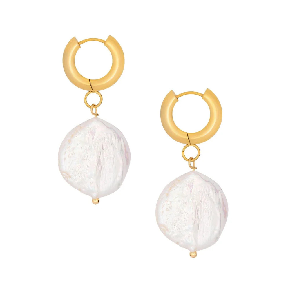Tulum Pearl Hoop Earrings | Bohomoon UK