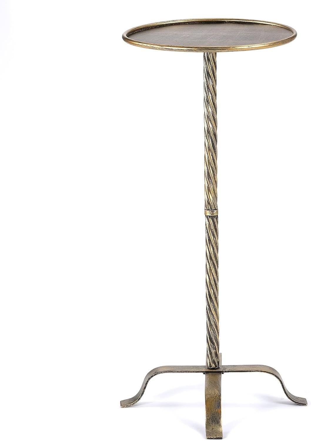 Metal Martini Table, Modern Antique Gold Side Table with 4 Legs, 27.75" Small Round Drink Table for Small Spaces Living Room Sofa Couch Patio | Amazon (US)