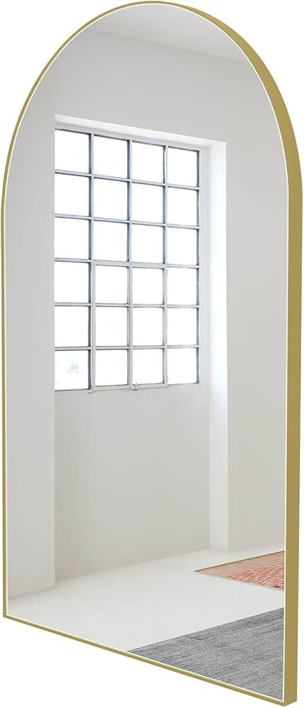 FUMANGO Glod Arch Mirror,22"x35"Wall Mirror,Large Decorative Mirror for Dresser,Arched Bathroom M... | Amazon (US)