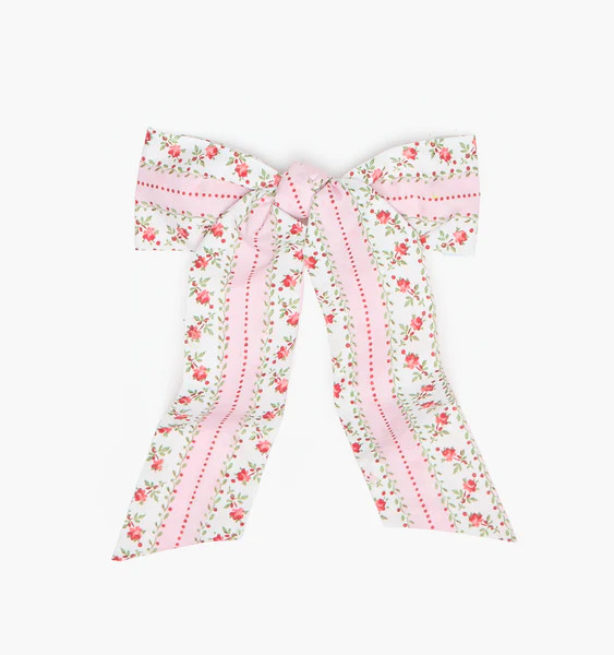 The Belle Bow - Pink Floral Dot Stripe | Hill House Home US