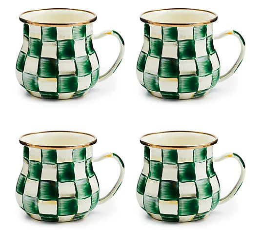 MacKenzie- Childs Set of 4 Enamel Mugs - QVC.com | QVC