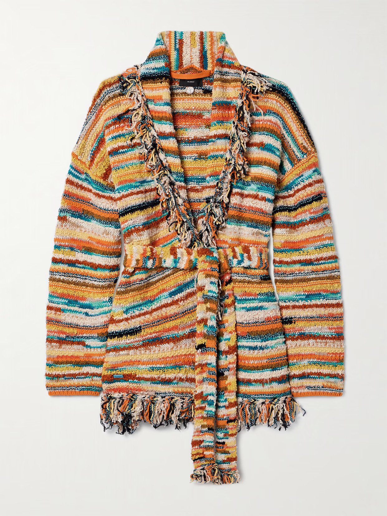 ALANUI - Madurai Fringed Striped Cotton-blend Cardigan - Multi | NET-A-PORTER (US)