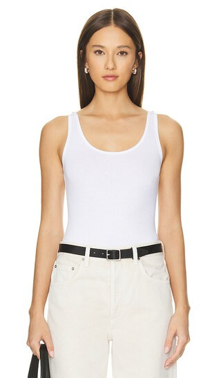 Commando Luxury Rib Tank Bodysuit in White. - size L | Revolve Clothing (Global)