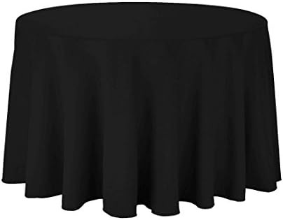 Gee Di Moda Round Tablecloth - 132" Inch - Round Table Cloths for Circular Table Cover in Black W... | Amazon (US)
