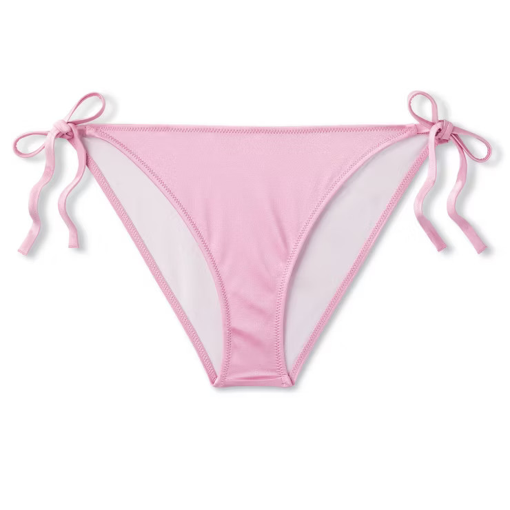 Women's Side-Tie Cheeky Bikini Bottom - Shade & Shore™ Pink | Target
