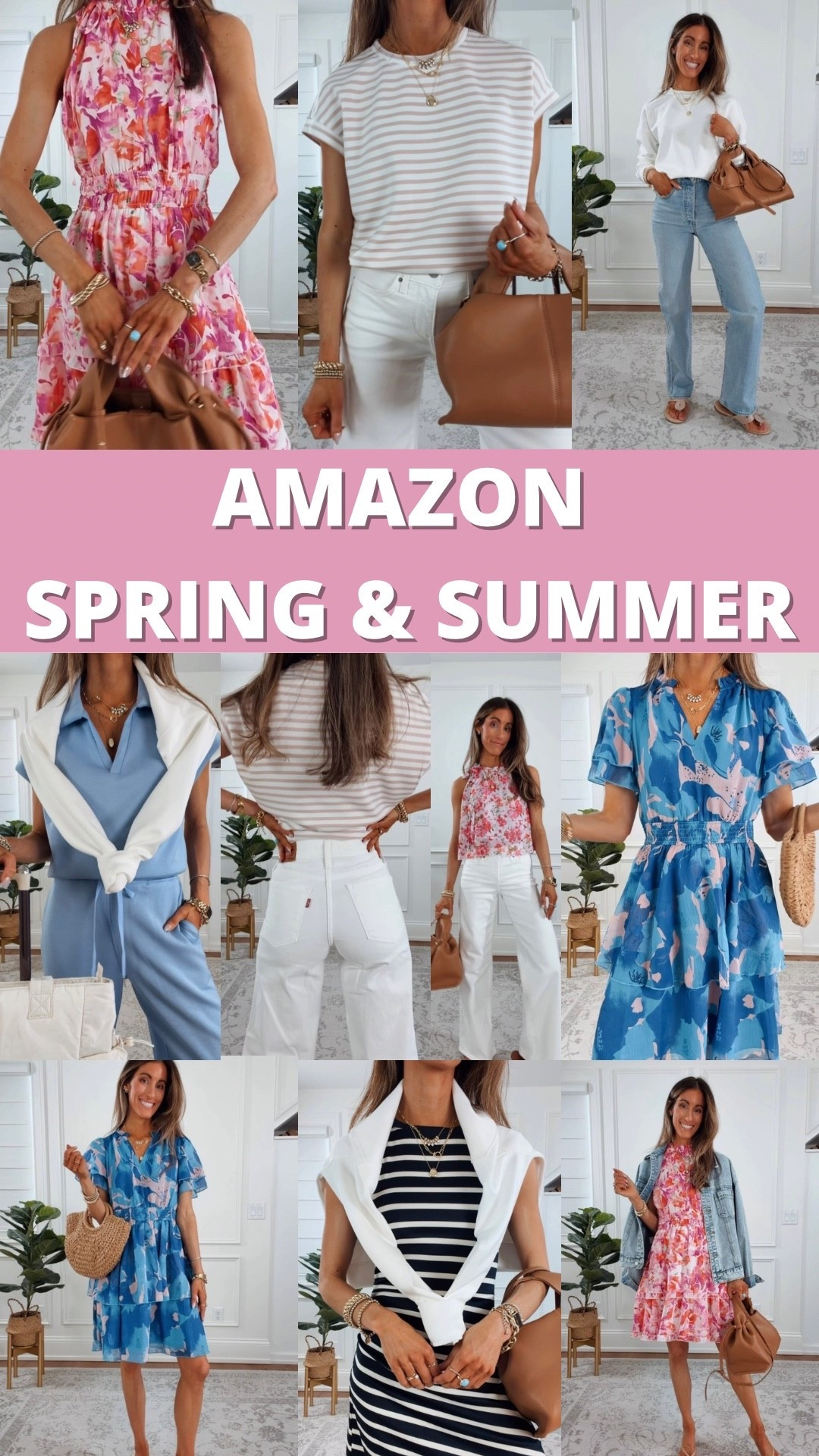 Amazon spring outfits - wearing a small in everything and size 25 in white jeans and blue jeans 

Summer outfits | spring outfits | vacation outfits | travel outfits | Mother’s Day outfits | Easter dress 

#LTKmomlife #LTKdayinmylife #LTKSpringSale