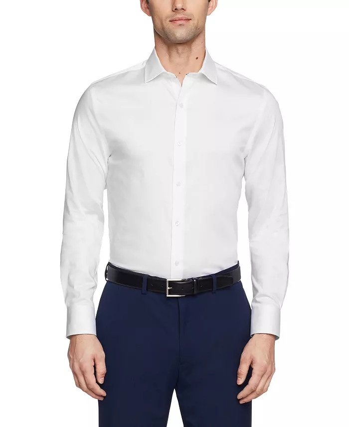 Men's TH Flex Slim Fit Wrinkle Free Stretch Twill Dress Shirt | Macy's