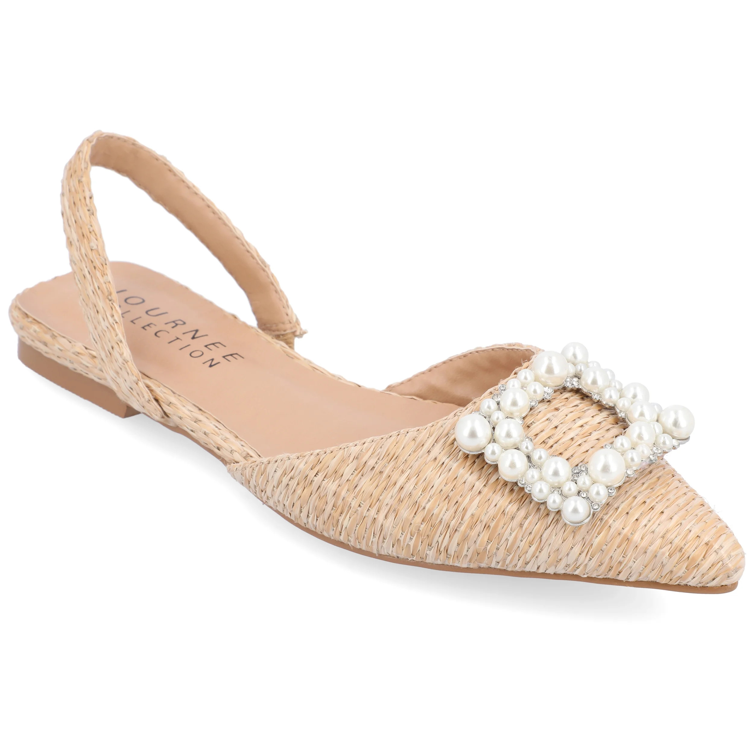 Journee Collection Womens Hannae Sling Back Pointed Toe Flats - Walmart.com | Walmart (US)