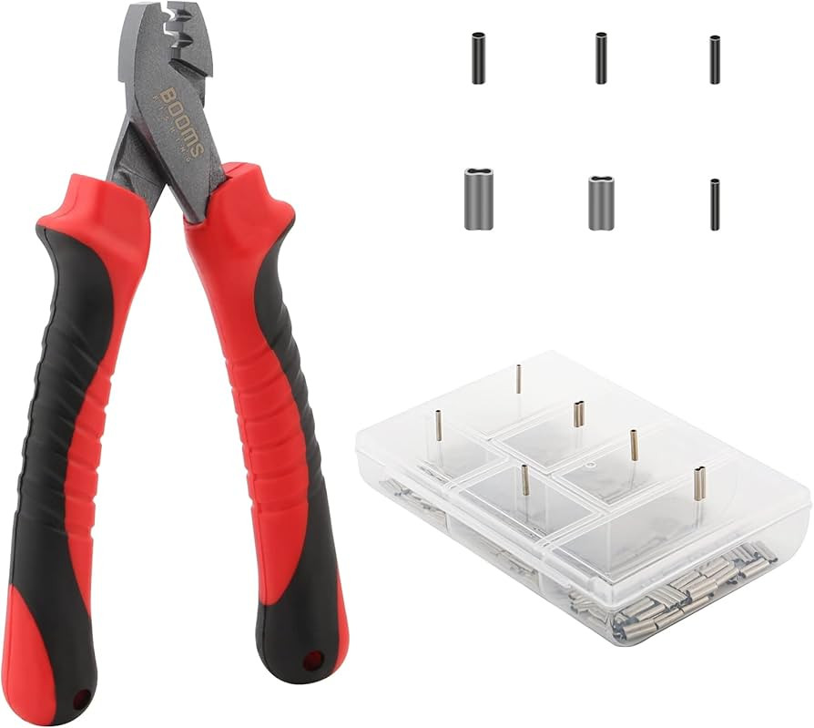 Booms Fishing CP2 Fishing Crimping Tool for Single-Barrel Sleeves, with 300pcs Sleeves | Amazon (US)