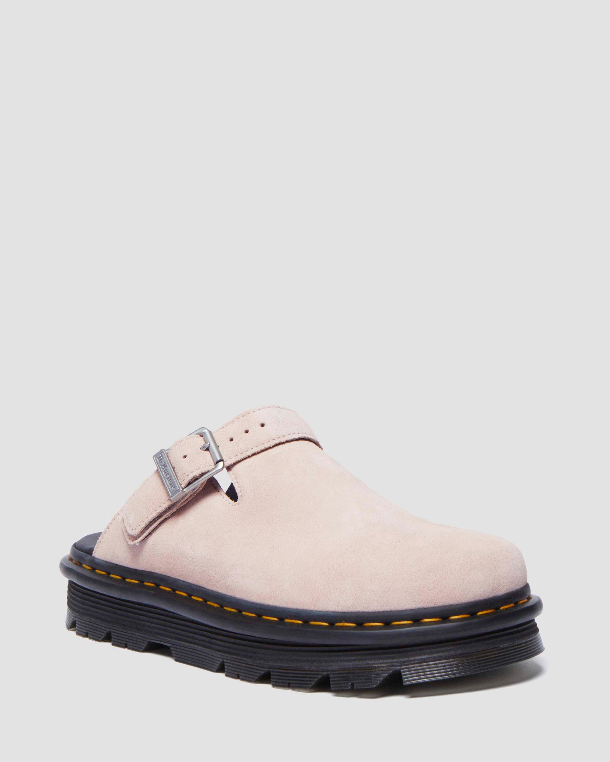 Zebzag Suede Casual Slingback Platform Mules in Powder Pink | Dr. Martens | Dr. Martens