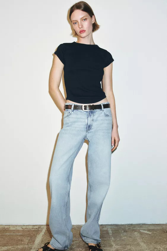 SHORT SLEEVE RIB T-SHIRT | Zara UK