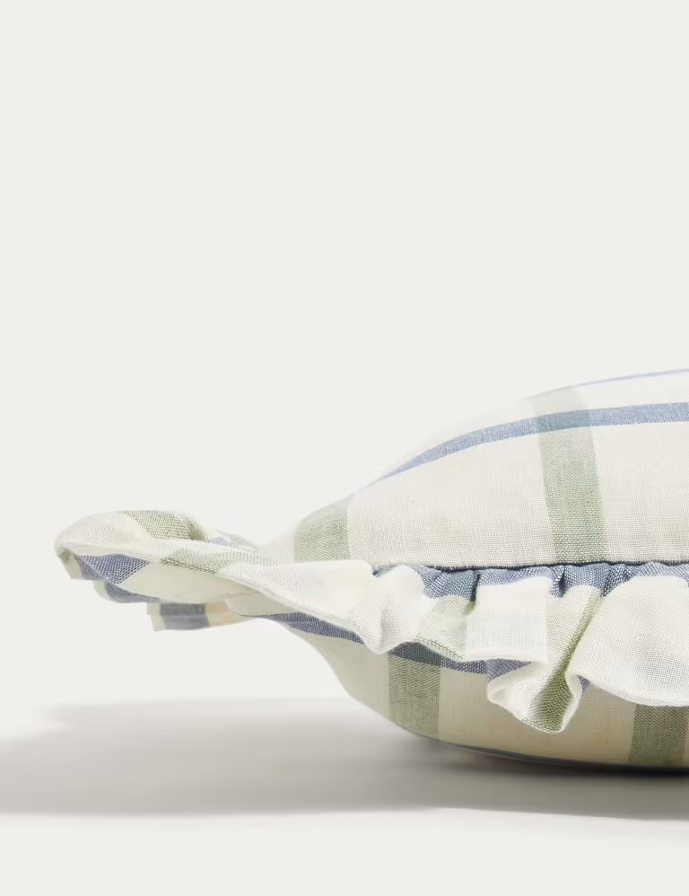Cotton with Linen Checked Bolster Cushion | Marks & Spencer (UK)