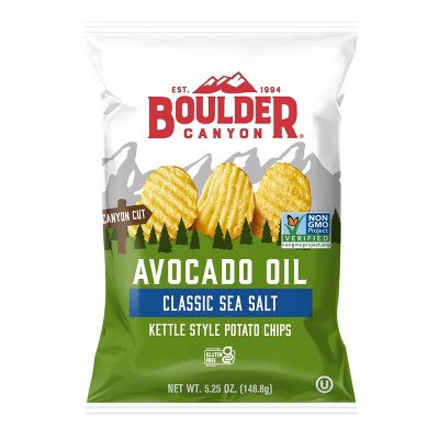 Boulder Canyon Avocado Oil Kettle Cooked Sea Salt Potato Chips - 5.25oz | Target