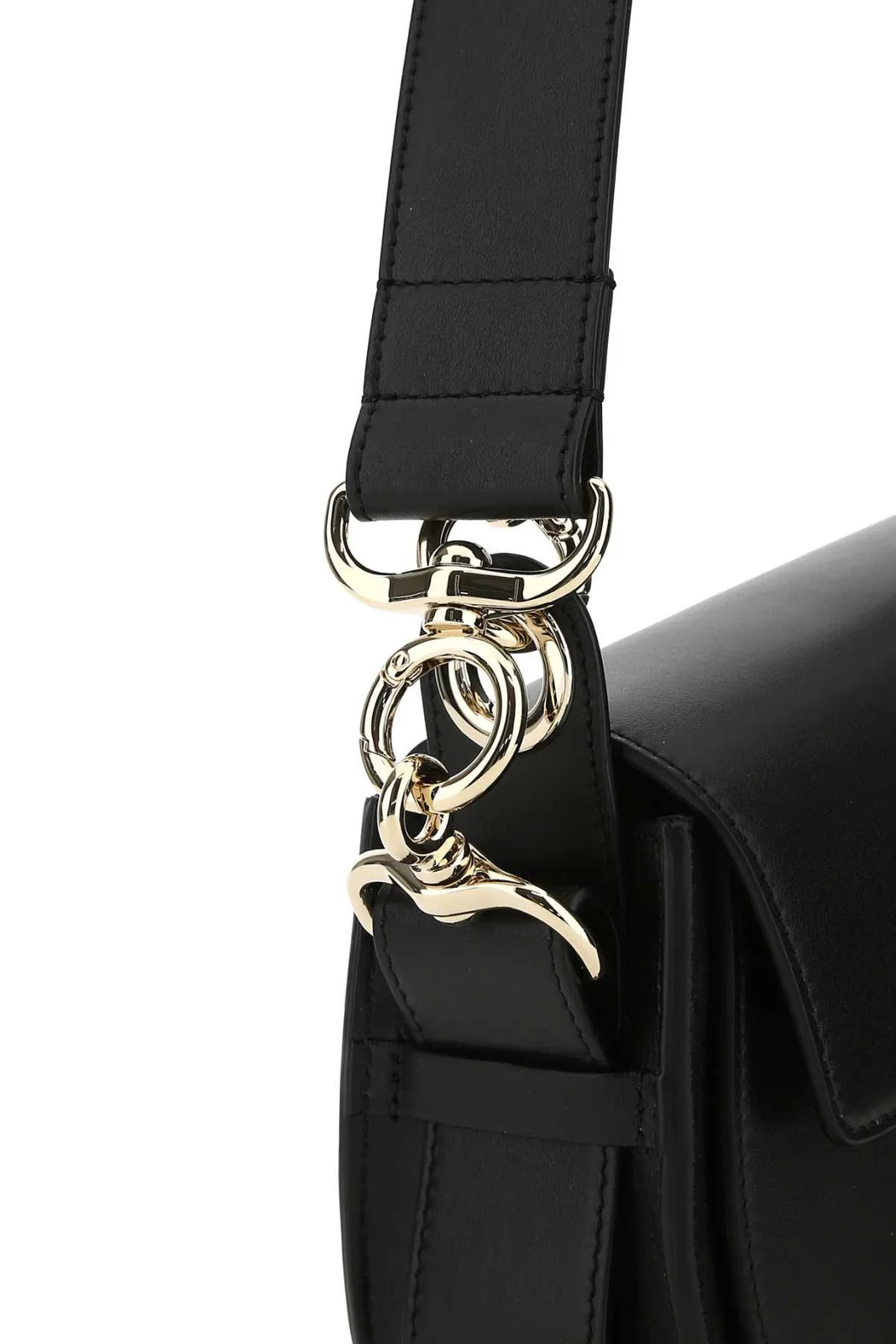 Chloé Tess Logo Embossed Ring Embellished Shoulder Bag | Cettire Global