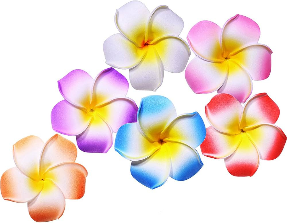 Calcifer® 30pcs 1.97''Hawaii Hawaiian Plumeria Flower Clips Bridal Wedding Party Beach Hair Clip... | Amazon (US)