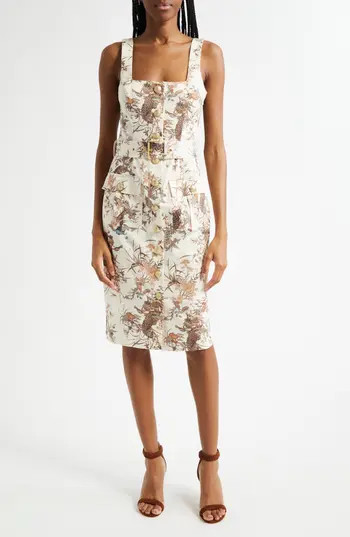 L'AGENCE Idy Jungle Print Belted Dress in Ecru Multi Tapestry Jungle at Nordstrom Rack, Size 8 | Nordstrom Rack
