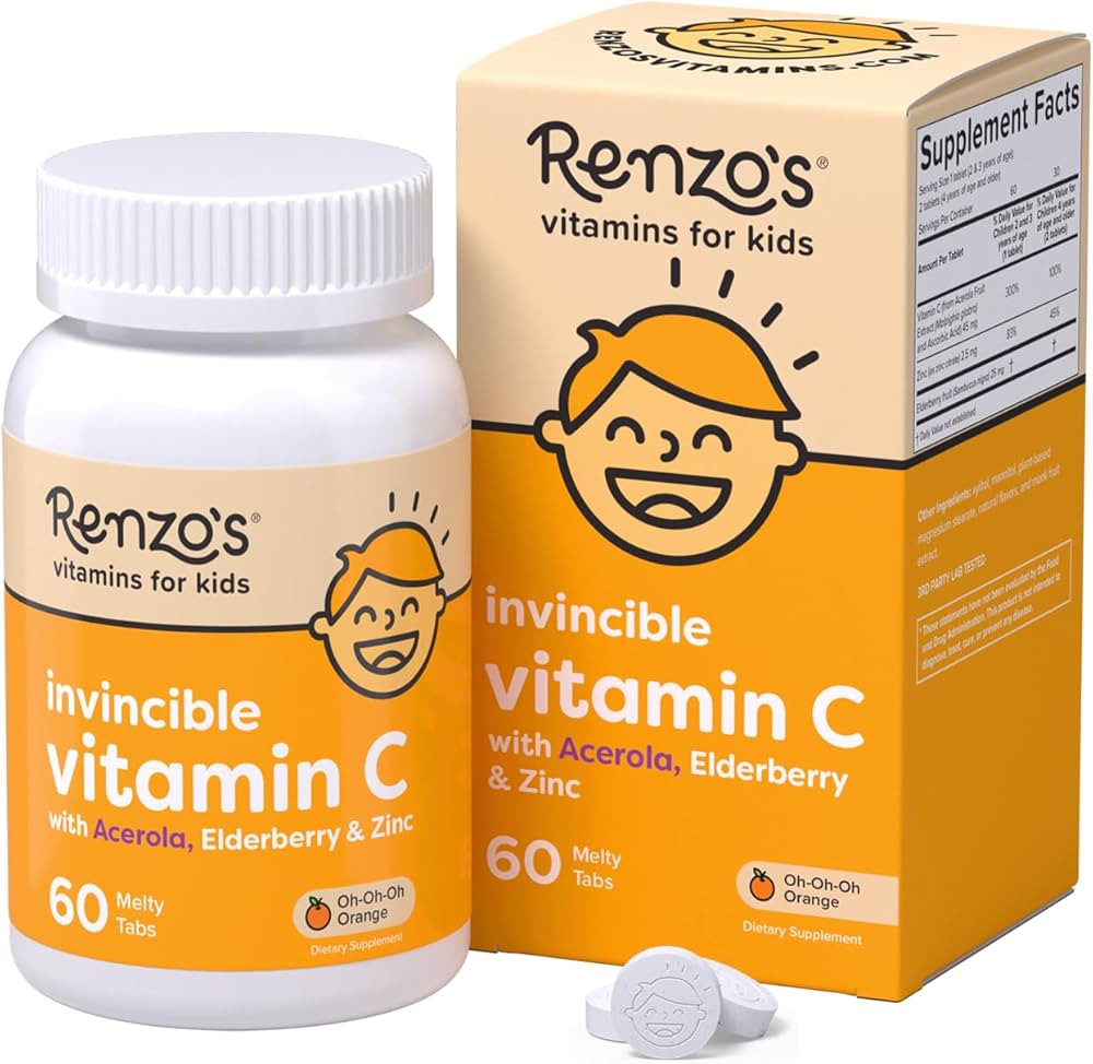 Renzo's Invincible Vitamin C for Kids with Elderberry and Zinc, Dissolvable Kids Vitamins for Imm... | Amazon (US)