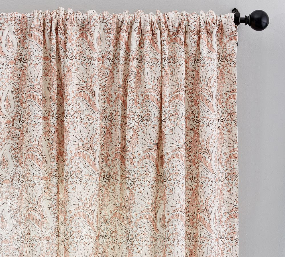 Amala Kalamkari Print Linen Cotton Curtain | Pottery Barn (US)