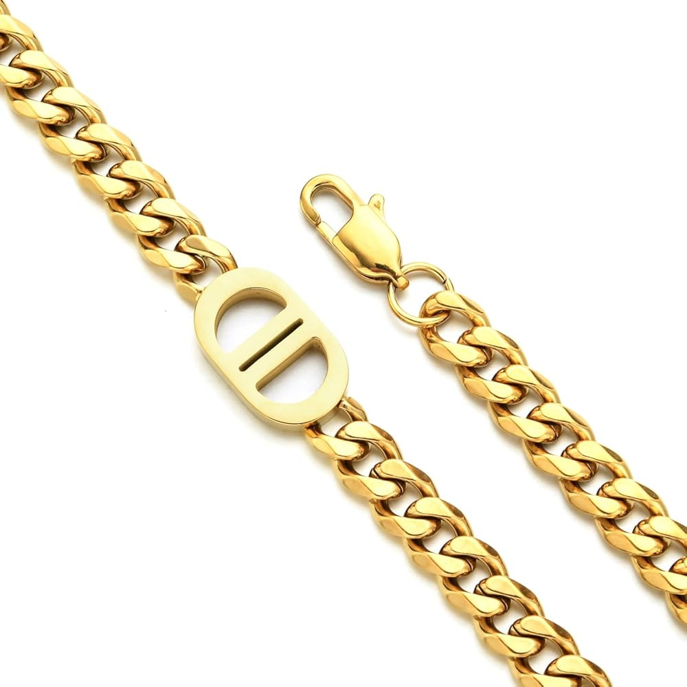 MITITEE Cuban Link Chain Choker Women Gold Silver Miami Cuban Link Choker Chunky Chain Titanium N... | Amazon (US)