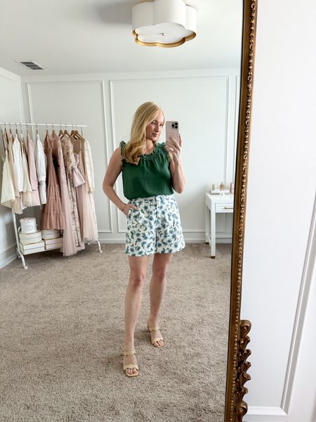 In love with this J.Crew Factory outfit! Dress it up with heels or wear it casually with white tennis shoes! Perfect daytime outfit! Wearing size small in the top and size 4 in the shorts. Spring outfits // summer outfits // day date outfits // brunch outfits // casual outfits // vacation outfits // J.Crew finds 

#LTKSeasonal #LTKstyletip #LTKfindsunder50