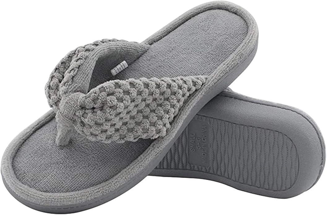 ULTRAIDEAS Women's Memory Foam Flip Flop Slippers with Cozy Terry Lining, Moisture-Wicking Open T... | Amazon (US)