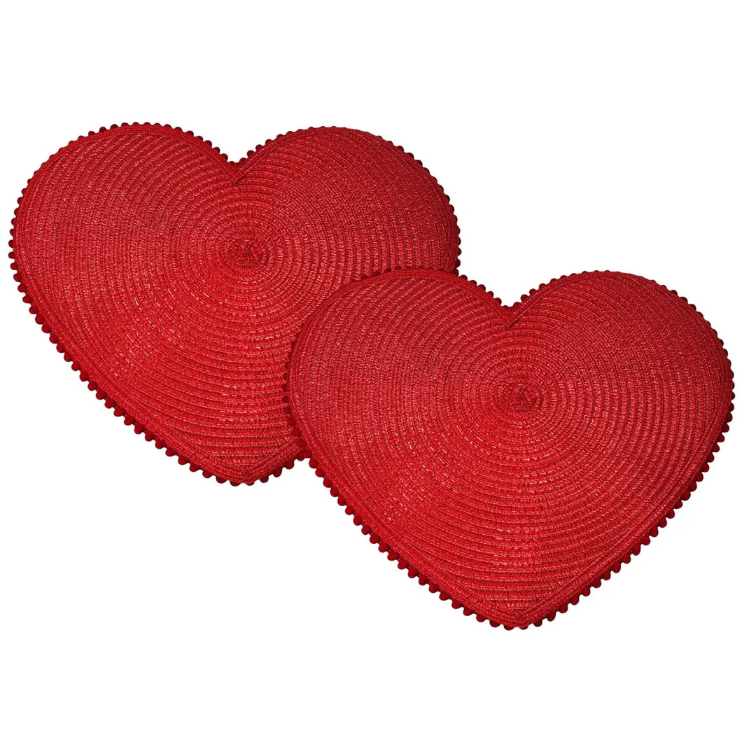 Red Valentine's Day Heart Placemats (set of 2 or 4) - Etsy | Etsy (US)