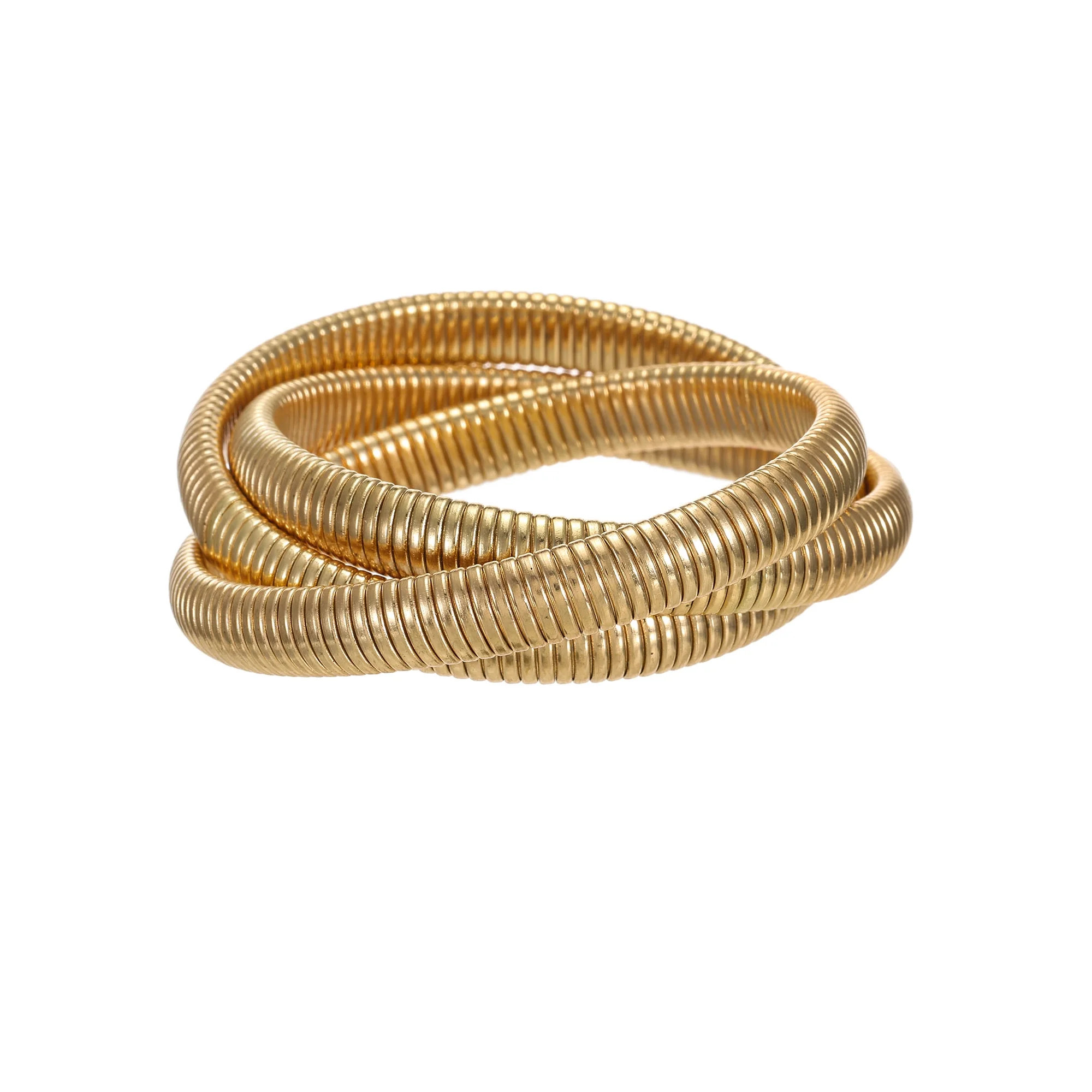 Time and Tru Women's Gold-Tone Twist Bangle Bracelet, 1 Piece | Walmart (US)