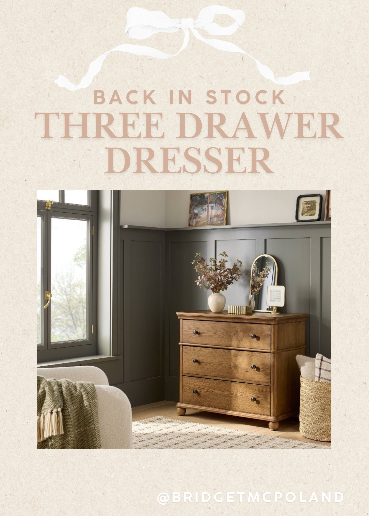 BACK IN STOCK 🚨🤍 The viral three-drawer dresser everyone loves is finally back at Target and it’s just as good as everyone says. Perfect size for small spaces, nurseries, kids’ rooms, or even a closet glow-up. I love how it looks high-end but is still super affordable and easy to style. These always sell out fast, so if you’ve been waiting, now’s your chance. Linked for you 🤍

#targetfinds
#targethome
#targetdecor
#viralfurniture
#backinstock
#homedecorfinds
#smallspacefinds
#nurserydecor
#kidsroomdecor
#closetorganization
#affordablehome
#budgetfriendlydecor
#neutralhome
#homeinspo
#ltkit

#LTKHome