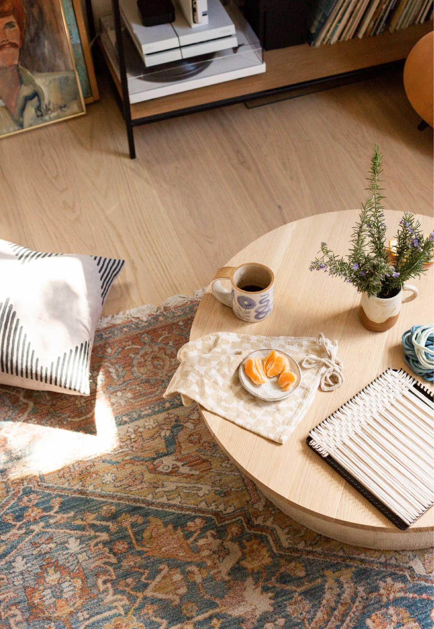 Round coffee table - magic rug - eclectic - earthy - weaving - coffee mugs

#LTKhome #LTKstyletip
