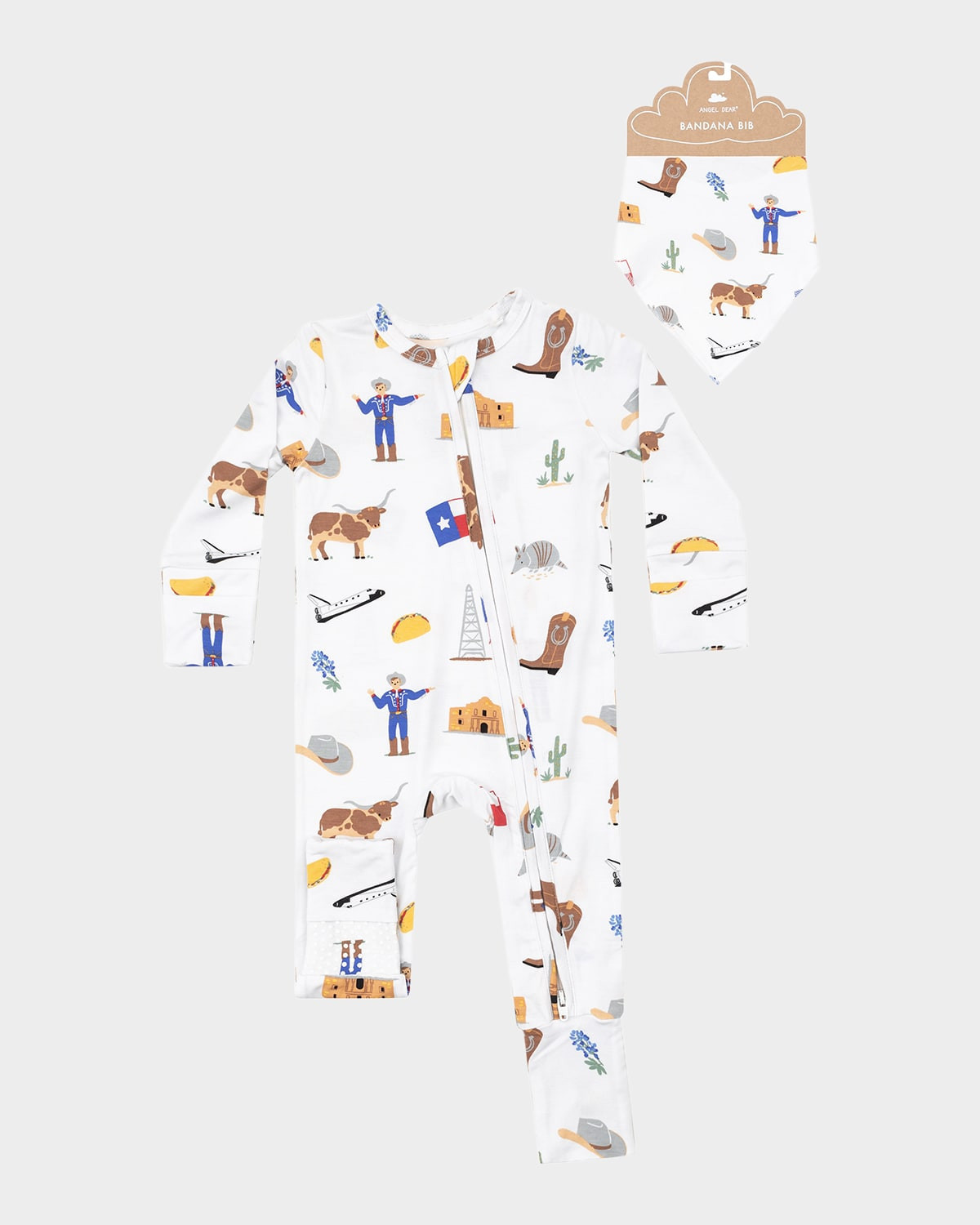 Boy's Texas Coverall & Bandana Bib Set, Size 3M-24M | Neiman Marcus