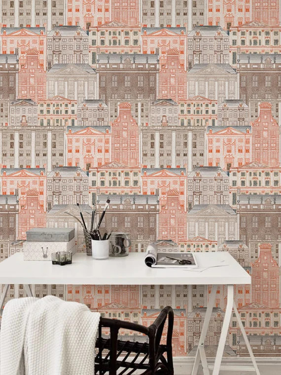 Amsterdam Houses #16 Wallpaper, Mural, Removable, Vinyl, Peel Stick, High Quality Print, City Pat... | Etsy (US)