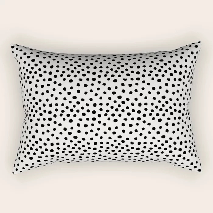 Preppy brushstroke free polka dots black and white spots dots dalmation animal spots design minim... | Society6