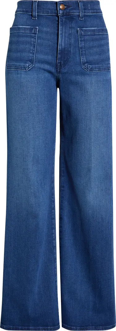 Emmy Patch Pocket High Waist Wide Leg Jeans | Nordstrom