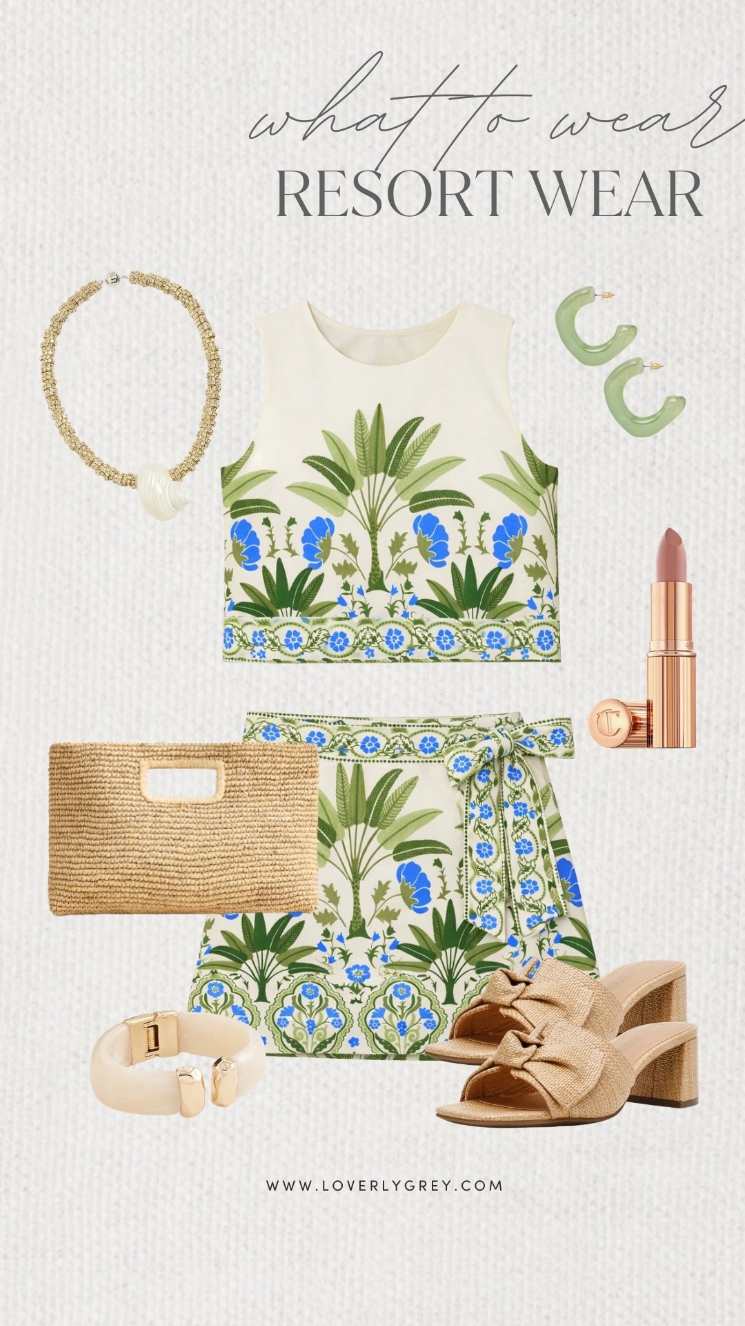 Loverly Grey, what to wear for resort wear! I am loving this two piece patterned set! I’d style the outfit with a statement necklace, raffia heels, and a matching bag to complete the look! Loverly Grey, what to wear, resort wearr

#LTKootd #LTKSeasonal #LTKgrwm