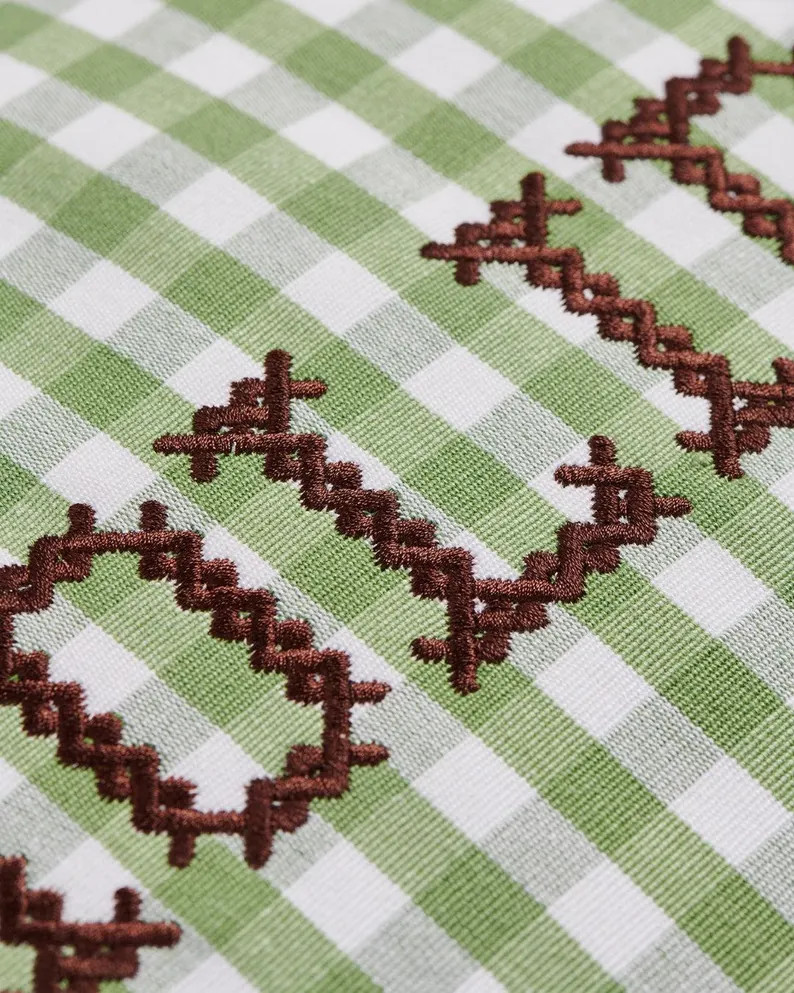 Holiday Ruffle Pillow Green Gingham Pillow Made in USA Toddler Birthday Gift Personalized Newborn... | Etsy (US)