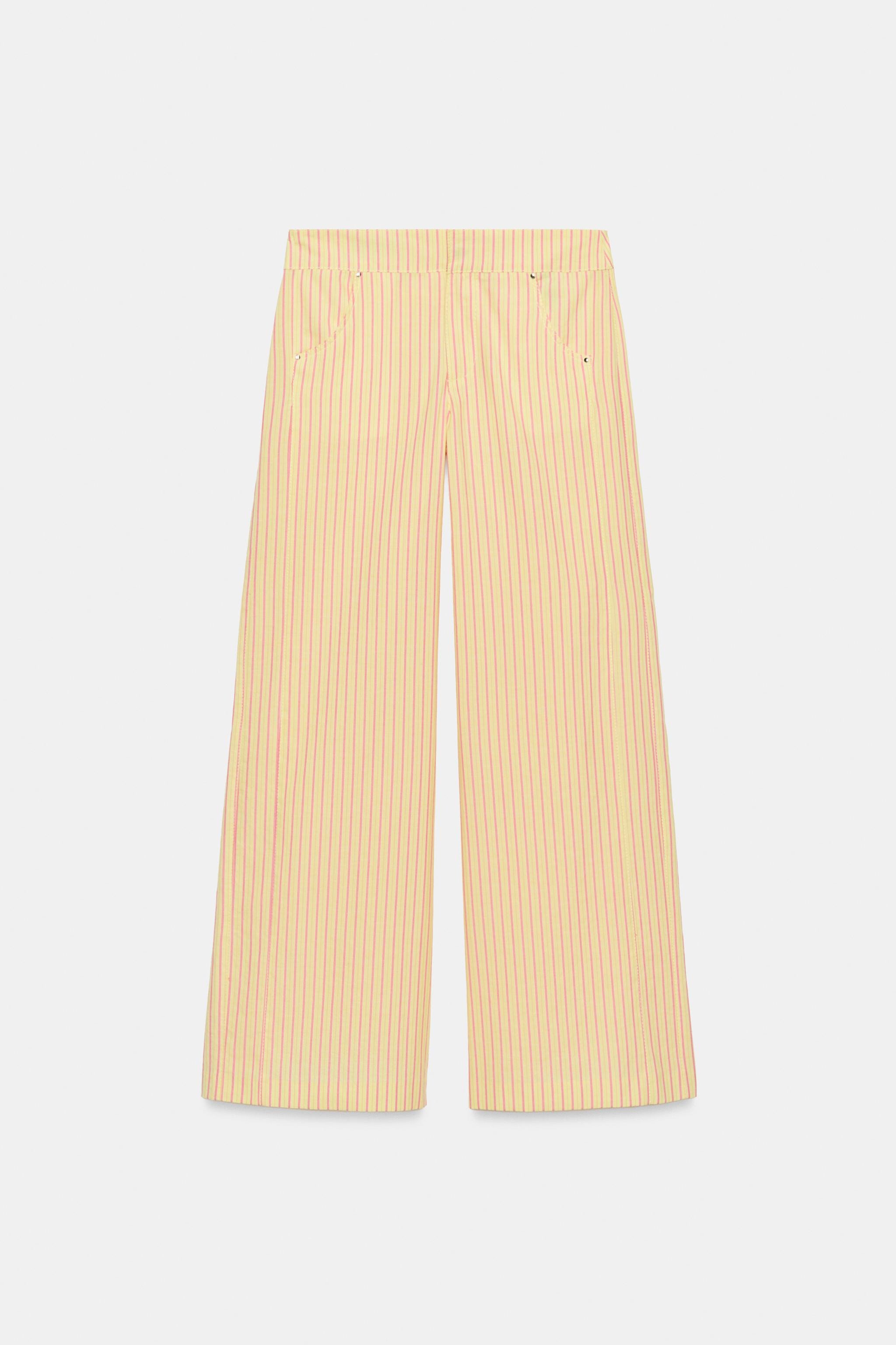 STRIPED STRAIGHT LEG PANTS | Zara US