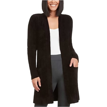 Matty M Women s Long Sleeve Chenille Cardigan (Black X-Small) | Walmart (US)