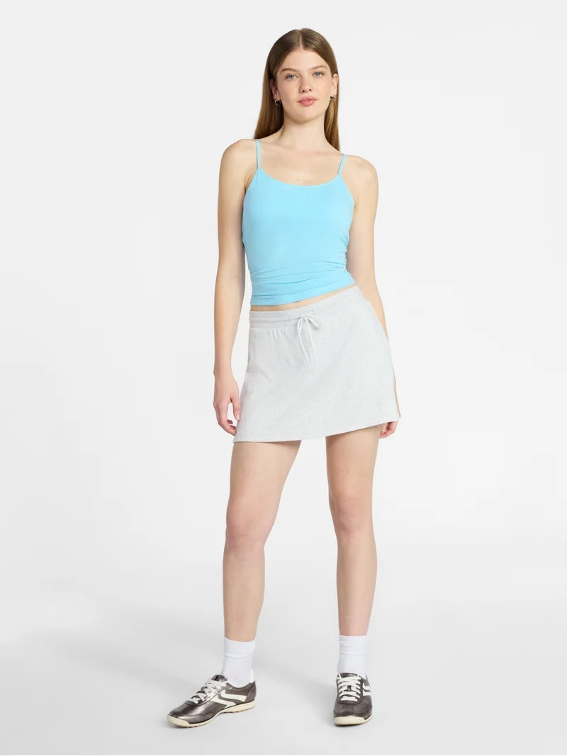 No Boundaries Cropped Cami Top with Shelf Bra, Women's XXS-XXL | Walmart (US)