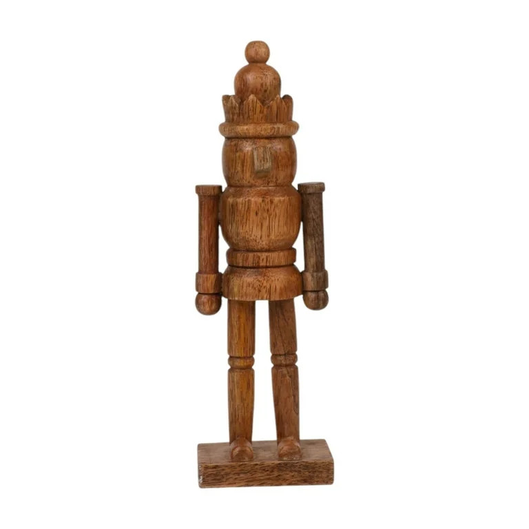 Wood Decorative Nutcracker, Natural Brown, 8", by Holiday Time - Walmart.com | Walmart (US)
