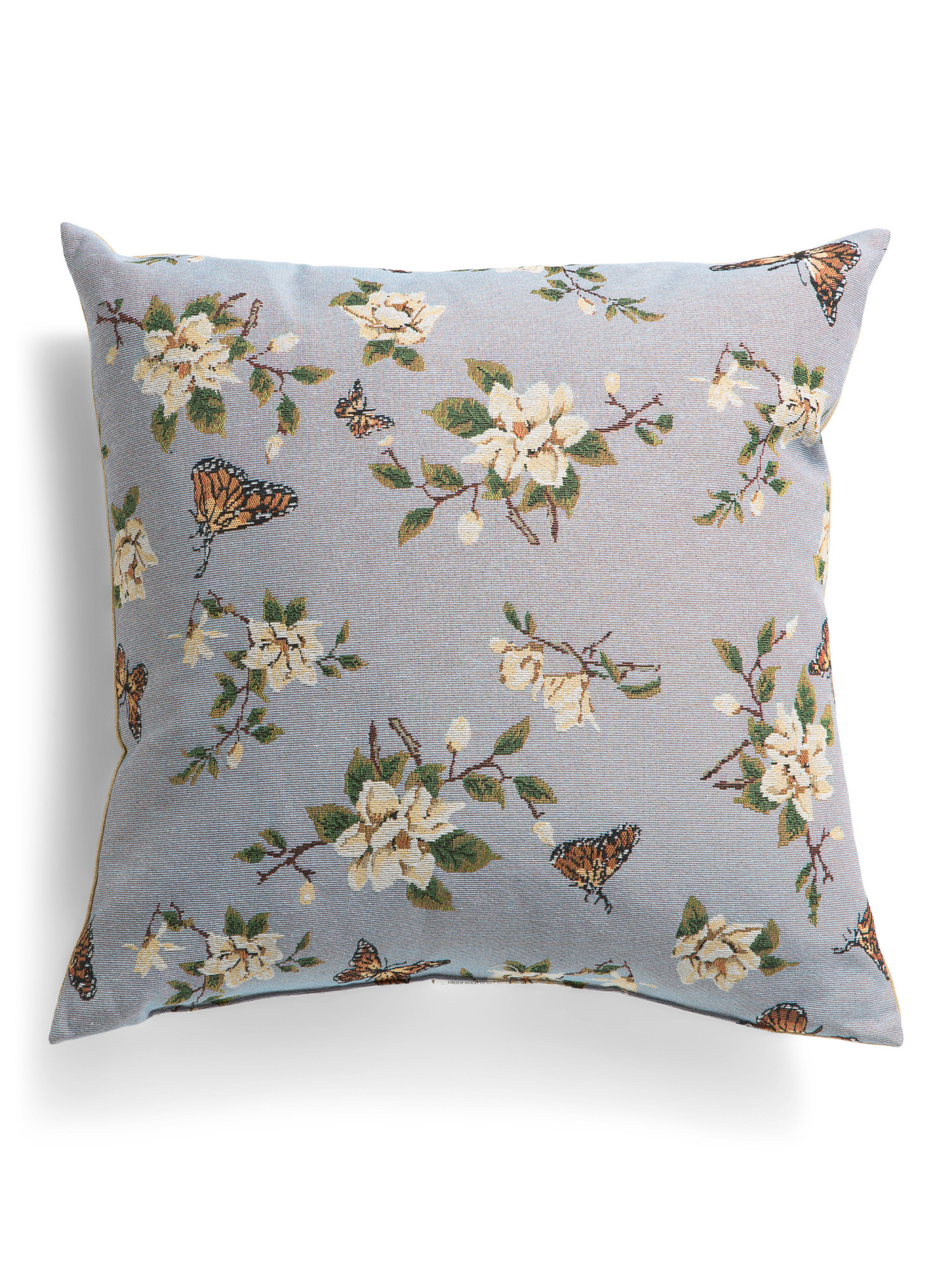 Made In Usa 22x22 Flutter Butterfly Floral Tapestry Pillow | TJ Maxx