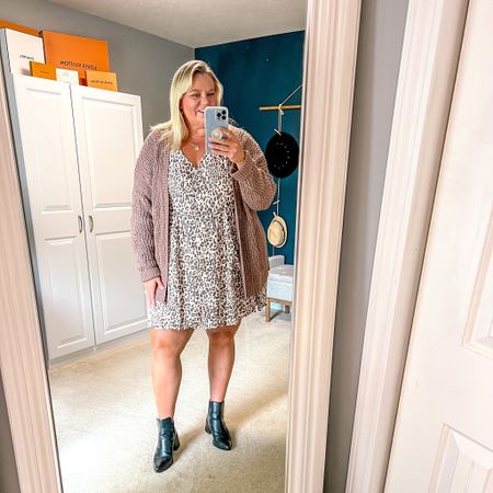 This leopard dress is perfect and so easy to style with a sweater cardigan. Add pantyhose if you need an extra layer. Here in Oklahoma some days we need an extra layer and the best day it won’t be needed. 

Leopard dress | black boots | plus size | curvy | cardigan | ootd | dresses | women’s dress 

#LTKsalealert #LTKcurves #LTKstyletip