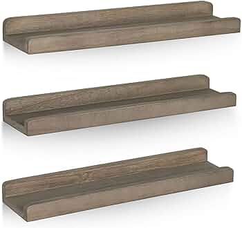 Emfogo Wood Picture Ledge Shelf Rustic Floating Wall Shelves Set of 3 for Storage and Display 16.... | Amazon (US)