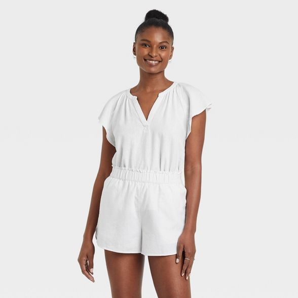 Women&#39;s Flutter Short Sleeve Blouse - Universal Thread&#8482; White XS | Target