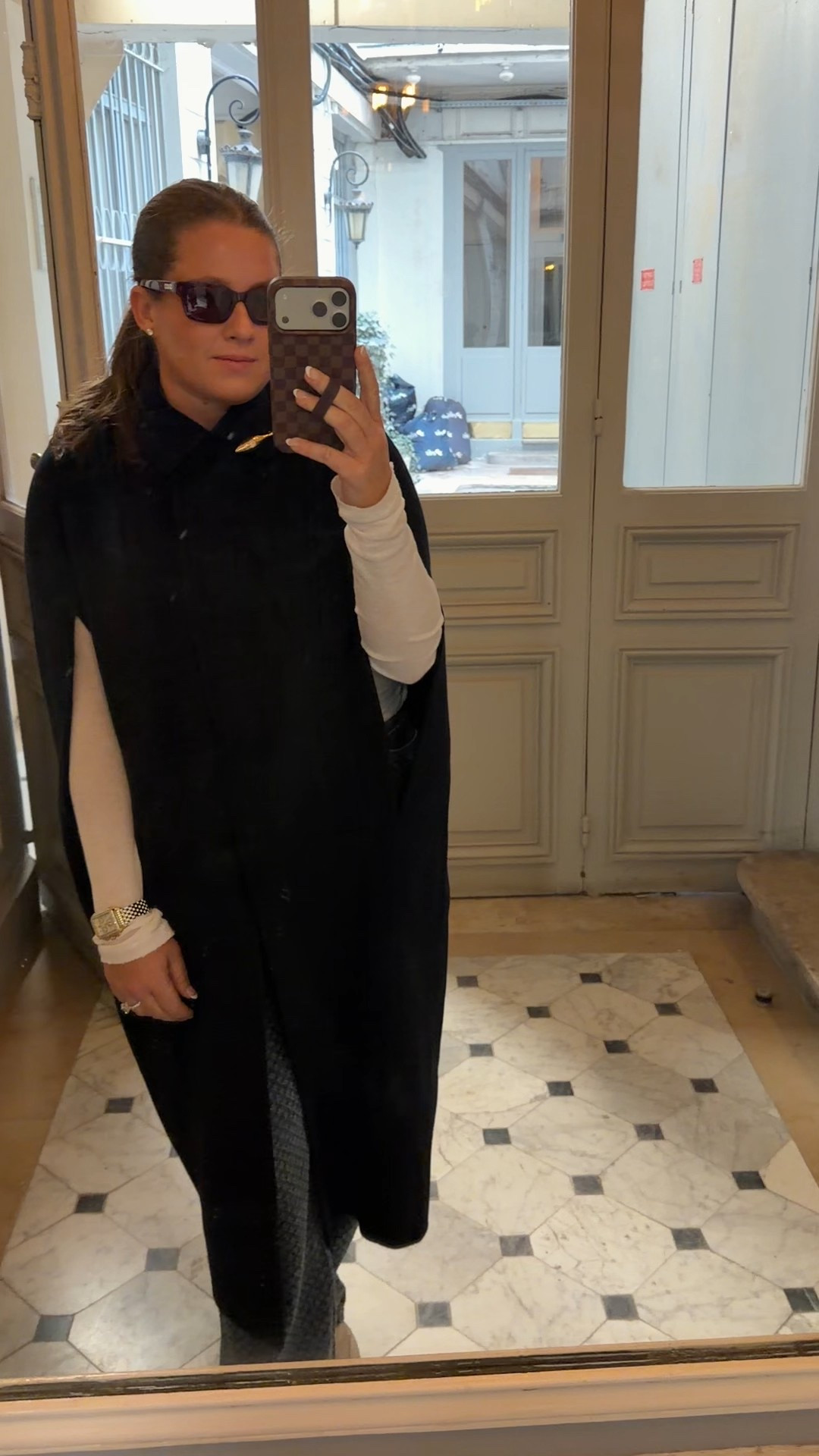 Zara blue navy long wool cape coat
Target sneakers, white black wedge sneakers
Brooch from Zara
Gucci cat eye sunglasses



Rag and bone Logan texturized, long denim jeans

#LTKGiftGuide #LTKgrwm #LTKHoliday
