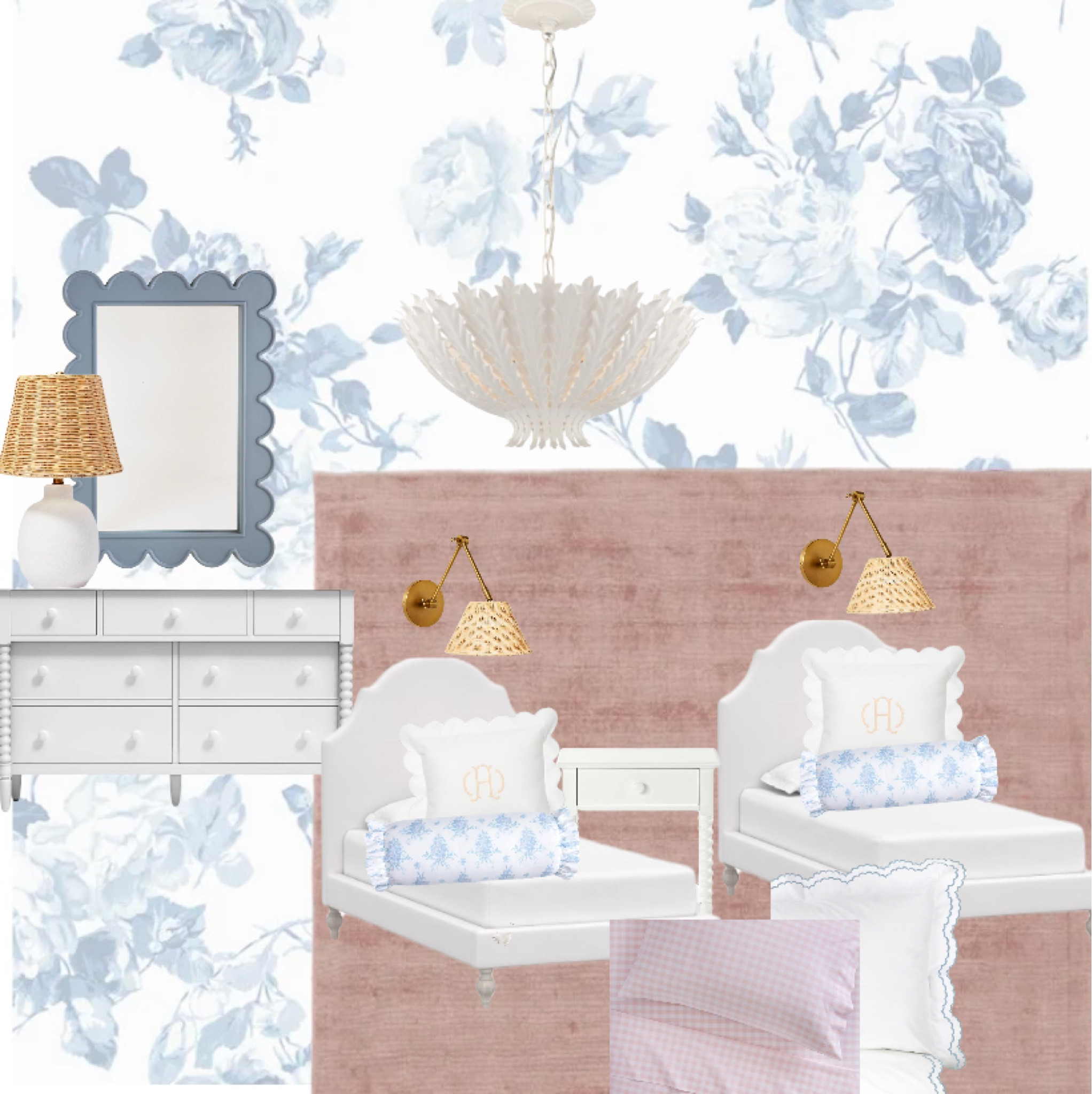 Twins vision board for their big girl rooms. We’re almost there & can’t wait to show you! 