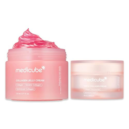 medicube Viral Collagen Big Size Duo: Collagen Jelly Cream 110ml and Triple Collagen Cream | Niacinamide, Hyaluronic Acid for Glowing, Fimer-Looking Skin | Amazon (US)