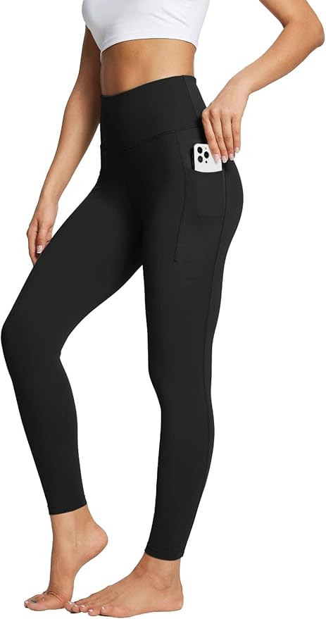 BALEAF Leggings with Pockets for Women Tummy Control Workout High Waisted Athletic 7/8 Buttery So... | Amazon (US)
