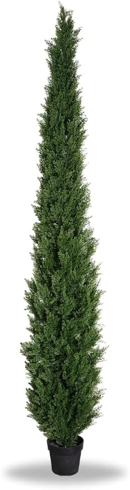 8 Foot Pre-Potted Evergreen Outdoor Artificial Cedar Tree Privacy Screen for Front Porch Decor, O... | Amazon (US)